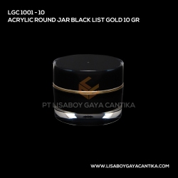 1001-10-ACRYLIC-ROUND-JAR-BLACK-LIST-GOLD-10-GR