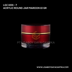1001-7-ACRYLIC-ROUND-JAR-MAROON-10-GR
