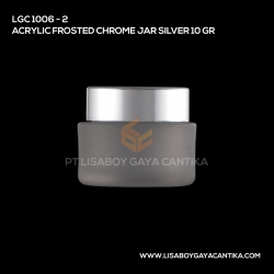 1006-2-ACRYLIC-FROSTED-CHROME-JAR-SILVER-10-GR