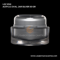 1014-ACRYLIC-OVAL-JAR-SILVER-30-GR