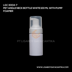 LGC-3004-7-PET-ANGLE-NECK-BOTTLE-WHITE-100-ML-WITH-PUMP-FOAMER