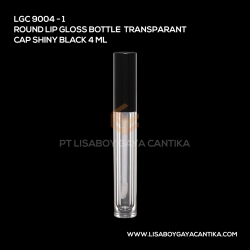 9004-1ROUND-LIP-GLOSS-BOTTLE-TRANSPARANT-CAP-SHINY-BLACK-4-ML
